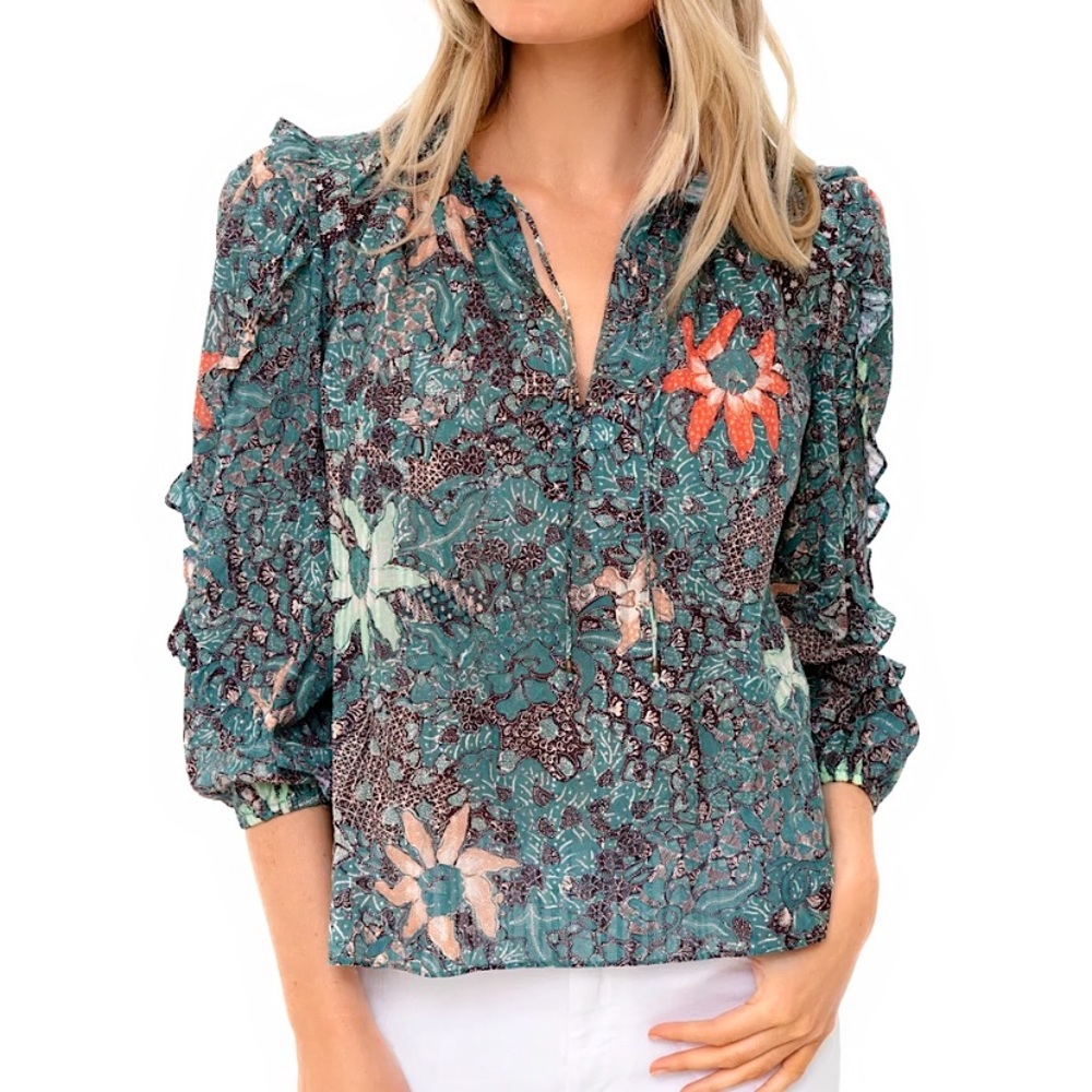 Ulla Johnson Manet Blouse Malachite